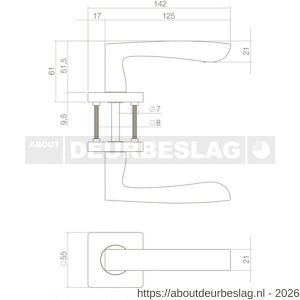 Intersteel 1712 deurkruk Minos op rozet verdekt 55x55x10 mm met nokken zwart - R26007117 - afbeelding 2