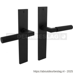 Intersteel 1742 deurkruk Baustil op schild rechthoekig 245x45 mm blind zwart - R26011185 - afbeelding 1
