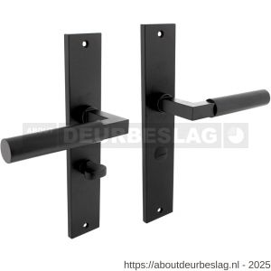 Intersteel 1742 deurkruk Baustil op schild rechthoekig 245x45 mm WC 63/8 mm zwart - R26011187 - afbeelding 1