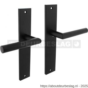 Intersteel 1743 deurkruk Bastian op schild rechthoekig 245x45 mm blind zwart - R26011189 - afbeelding 1