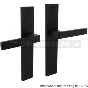 Intersteel 1744 deurkruk Hera op schild rechthoekig 245x45 mm blind zwart - R26011191 - afbeelding 1