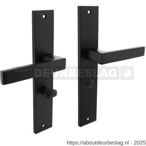 Intersteel 1744 deurkruk Hera op schild rechthoekig 245x45 mm WC 63/8 mm zwart - R26011192 - afbeelding 1