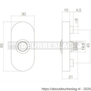 Intersteel 3990 beldrukker ovaal verdekt 65x30x10 RVS-zwart - R26007133 - afbeelding 2