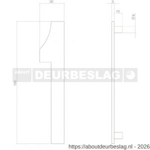 Intersteel 4020 huisnummer 1 150 mm RVS structuur zwart - R26009004 - afbeelding 2