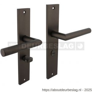 Intersteel 1743 deurkruk Bastian op schild rechthoekig 245x45 mm WC 63/8 mm antraciet grijs - R26011197 - afbeelding 1