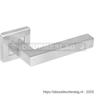 Intersteel 1249 deurkruk Vierkant op rozet verdekt 53x53x8 mm met nokken RVS - R26009016 - afbeelding 1