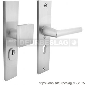 Intersteel 3794 SKG3 veiligheidsbeslag rechthoekig 250x50 mm greep-kruk Jura met veerconstructie profielcilindergat 55 mm met kerntrekbeveiliging aluminium F1 - R26010573 - afbeelding 1