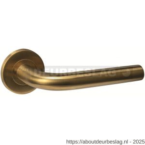 Intersteel Essentials 1022 deurkruk Q 02 op rozet verdekt diameter 52x6 mm PVD messing mat - R26010955 - afbeelding 1