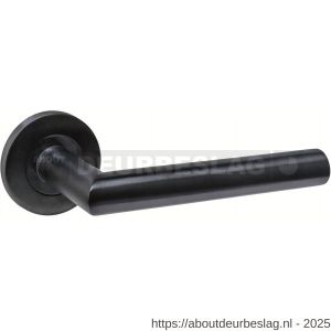 Intersteel Essentials 1021 deurkruk Q 01 op rozet verdekt diameter 52x6 mm PVD zwart - R26010949 - afbeelding 1
