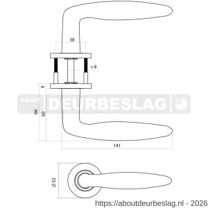 Intersteel Essentials 1023 deurkruk Q 03 op rozet verdekt diameter 52x6 mm PVD brons - R26010962 - afbeelding 2