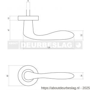 Intersteel Living 0201 deurkruk Banaan met rozet verdekt diameter 49x7 mm messing ongelakt - R26007891 - afbeelding 3