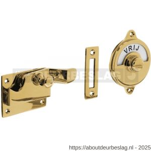 Intersteel Living 3700 WC-overslag met bocht en tekst vrij-bezet messing ongelakt - R26007897 - afbeelding 1