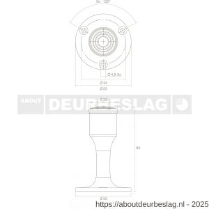 Intersteel Living 4420 deurstop recht model messing ongelakt - R26000984 - afbeelding 3