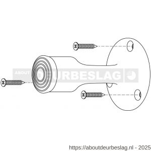 Intersteel Living 4420 deurstop recht model messing ongelakt - R26000984 - afbeelding 4