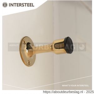 Intersteel Living 4420 deurstop recht model messing ongelakt - R26000984 - afbeelding 2