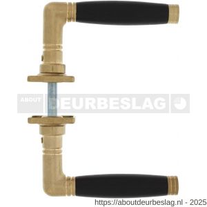 Intersteel Living 0375 deurkruk Ton 222 met rozet 38x38x5 mm messing getrommeld-ebbenhout - R26007914 - afbeelding 2