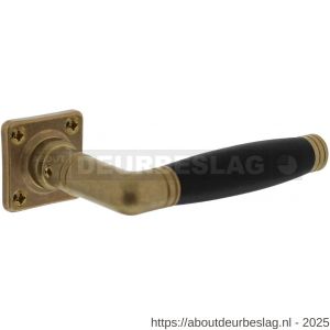 Intersteel Living 0375 deurkruk Ton 222 met rozet 38x38x5 mm messing getrommeld-ebbenhout - R26007914 - afbeelding 1