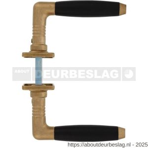 Intersteel Living 0377 deurkruk Ton 400 met rozet 38x38x5 mm messing getrommeld-ebbenhout - R26007918 - afbeelding 2