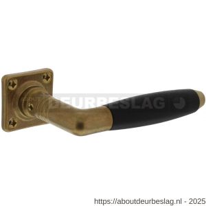 Intersteel Living 0377 deurkruk Ton 400 met rozet 38x38x5 mm messing getrommeld-ebbenhout - R26007918 - afbeelding 1