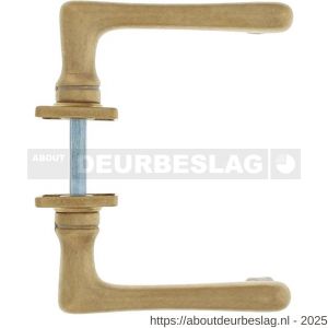 Intersteel Living 0388 deurkruk Trento met rozet 38x38x5 mm messing getrommeld - R26007925 - afbeelding 2