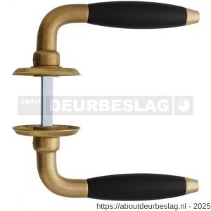 Intersteel Living 0421 deurkruk Antonnet met rozet diameter 50x5 mm messing getrommeld-ebbenhout - R26007926 - afbeelding 2