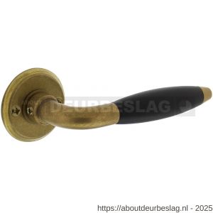Intersteel Living 0421 deurkruk Antonnet met rozet diameter 50x5 mm messing getrommeld-ebbenhout - R26007926 - afbeelding 1