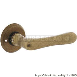 Intersteel Living 0445 deurkruk Trento met rozet diameter 50x5 mm messing getrommeld - R26010137 - afbeelding 1
