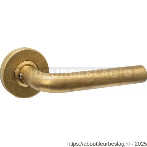 Intersteel 0570 deurkruk Luzern op rozet verdekt diameter 53x10 mm PVD messing getrommeld - R26010947 - afbeelding 1