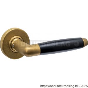 Intersteel Living 0640 deurkruk Combinatie op rozet verdekt diameter 53x10 mm PVD messing getrommeld-zwart - R26010945 - afbeelding 1