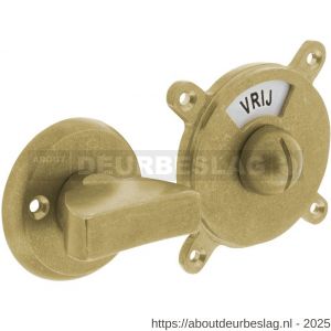 Intersteel Living 3702 WC-sluiting Degeorge met 8 mm stift en tekst vrij-bezet messing getrommeld - R26009070 - afbeelding 1