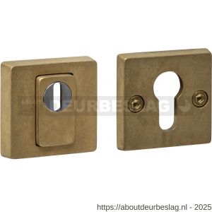 Intersteel Living 3755 SKG3 veiligheidsrozetten vierkant 54x54x12 mm profielcilindergat met kerntrekbeveiliging PVD messing getrommeld - R26010940 - afbeelding 1