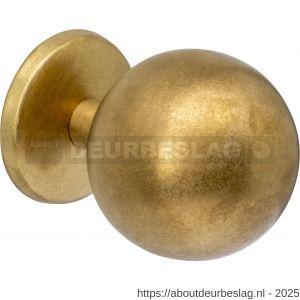 Intersteel Living 3930 voordeurknop bol diameter 75 mm op achterplaat diameter 66 mm éénzijdige montage PVD messing getrommeld - R26010933 - afbeelding 1