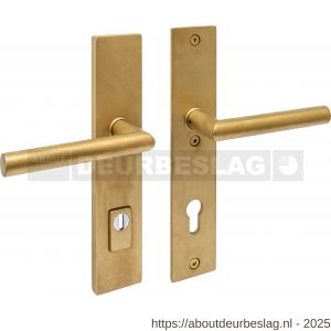 Intersteel Living 3964 SKG3 veiligheidsbeslag rechthoekig 250x50 mm kruk-kruk Jura met veerconstructie profielcilindergat 92 mm met kerntrekbeveiliging PVD messing getrommeld - R26010929 - afbeelding 1