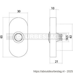 Intersteel Living 3990 deurbel ovaal 65x30x10 mm verdekt PVD messing getrommeld - R26010928 - afbeelding 2