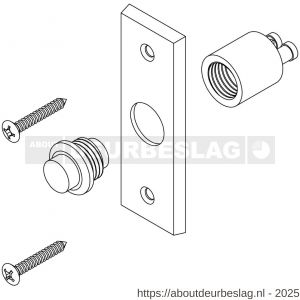 Intersteel Living 3990 beldrukker rechthoekig smal messing getrommeld - R26007282 - afbeelding 4