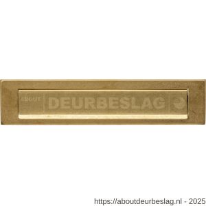 Intersteel Living 4000 briefplaat rechthoekig 340x75 mm met klep-regenrand PVD messing getrommeld - R26010926 - afbeelding 1