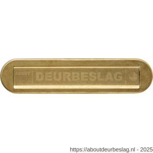 Intersteel Living 4000 briefplaat ovaal 340x80 mm met klep-regenrand PVD messing getrommeld - R26010925 - afbeelding 1