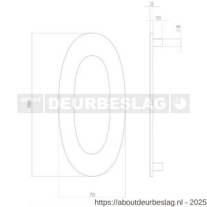 Intersteel Living 4020 huisnummer 0 150 mm PVD getrommeld - R26010922 - afbeelding 2