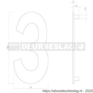 Intersteel Living 4020 huisnummer 3 150 mm PVD getrommeld - R26010919 - afbeelding 2