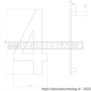 Intersteel Living 4020 huisnummer 4 150 mm PVD getrommeld - R26010918 - afbeelding 2