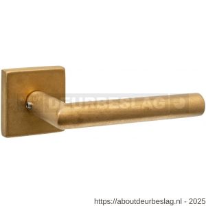 Intersteel Living 4057 deurkruk Jura met rozet massief verdekt 53x53x10 mm met nokken PVD messing getrommeld - R26010910 - afbeelding 1
