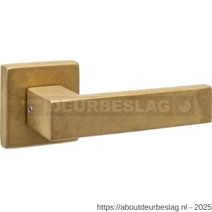 Intersteel Living 4057 deurkruk Amsterdam met rozet massief verdekt 53x53x10 mm met nokken PVD messing getrommeld - R26010908 - afbeelding 1