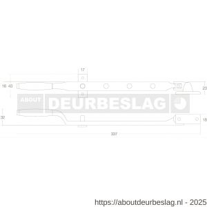 Intersteel Living 5615 raamuitzetter met stelpen messing getrommeld - R26007743 - afbeelding 2