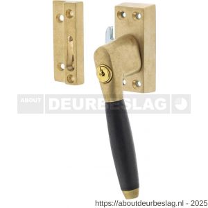 Intersteel Living 6616A SKG* afsluitbare raamsluiting rechts Ton 400 messing getrommeld-ebbenhout compleet - R26003815 - afbeelding 1