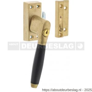 Intersteel Living 6616B SKG* afsluitbare raamsluiting links Ton 400 messing getrommeld-ebbenhout compleet - R26003816 - afbeelding 1