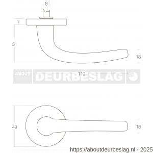 Intersteel Living 0194 deurkruk Cosmos op rozet verdekt diameter 49x7 mm messing gelakt - R26000323 - afbeelding 3