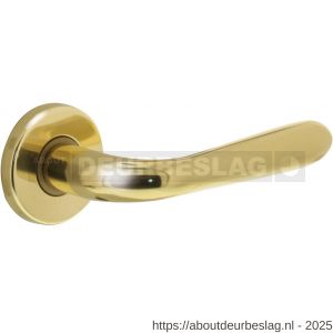 Intersteel Living 0195 deurkruk Jupiter op rozet verdekt diameter 49x7 mm messing gelakt - R26000324 - afbeelding 1