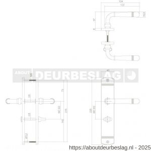 Intersteel Living 1705 deurkruk Helena op schild afgerond 235x45 mm WC 63/8 mm PVD messingkleur - R26007939 - afbeelding 2