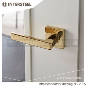 Intersteel Living 1713 deurkruk Hera op rozet verdekt 55x55x10 mm met nokken PVD messingkleur - R26010142 - afbeelding 2