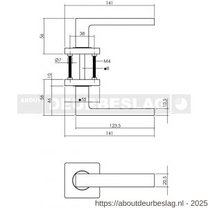 Intersteel Living 1713 deurkruk Hera op rozet verdekt 55x55x10 mm met nokken PVD messingkleur - R26010142 - afbeelding 4